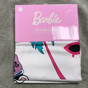 Barbie Pink and White Shower Curtain